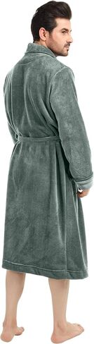 NY Threads Luxurious Men's Shawl Collar Fleece Bathrobe Long Spa Robe in Saudi Arabia