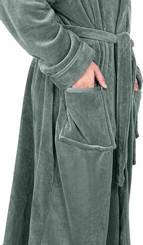 NY Threads Luxurious Men's Shawl Collar Fleece Bathrobe Long Spa Robe in Saudi Arabia