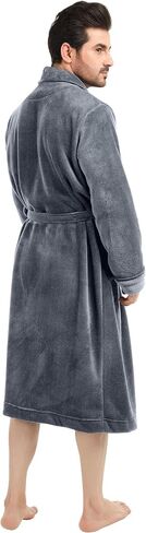 NY Threads Luxurious Men's Shawl Collar Fleece Bathrobe Long Spa Robe in Saudi Arabia