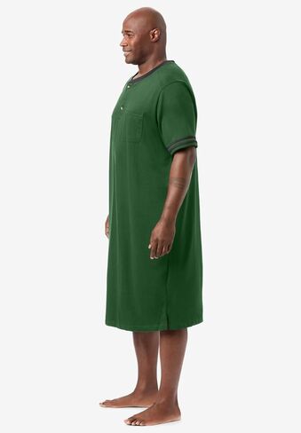 KingSize Men's Big & Tall Short-Sleeve Jersey Henley Nightshirt in Saudi Arabia