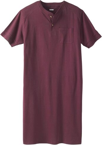 KingSize Men's Big & Tall Short-Sleeve Jersey Henley Nightshirt in Saudi Arabia