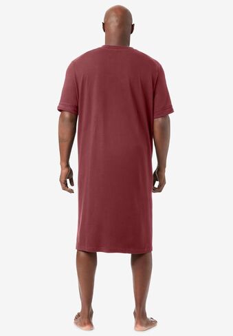 KingSize Men's Big & Tall Short-Sleeve Jersey Henley Nightshirt in Saudi Arabia