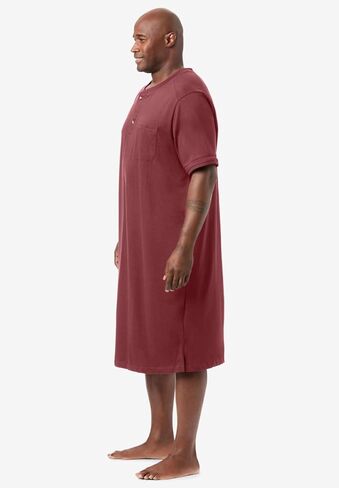 KingSize Men's Big & Tall Short-Sleeve Jersey Henley Nightshirt in Saudi Arabia
