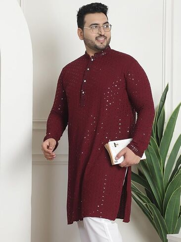 Sojanya Plus (منذ عام 1958) للرجال القطن المطرز Long Kurta in Saudi Arabia