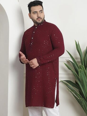 Sojanya Plus (منذ عام 1958) للرجال القطن المطرز Long Kurta in Saudi Arabia