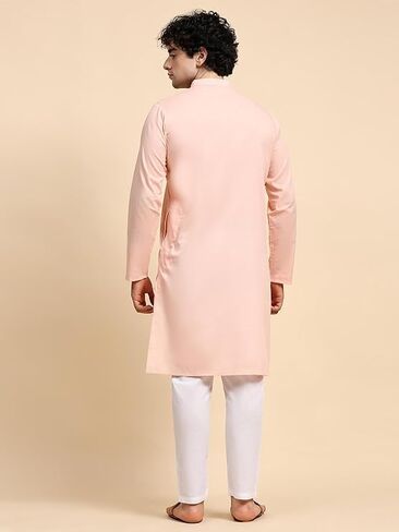 SHAURI D'ZINER STUDIO Men's Cotton Kurta – Solid Long Sleeve Traditional Indian Ethnic Wear Festive & Casual Wear in Saudi Arabia