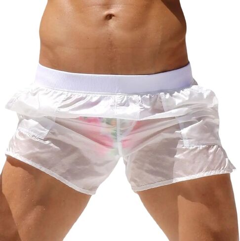 PetPhindU Men's Swim Trunks Board Shorts Summer Quick Dry Swimsuits Unlined Transparent Bathing Suit in Saudi Arabia