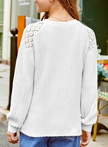 blibean Tween Girls Fall Shirts Long Sleeve Lace Tops Size 6-15 Years in Saudi Arabia