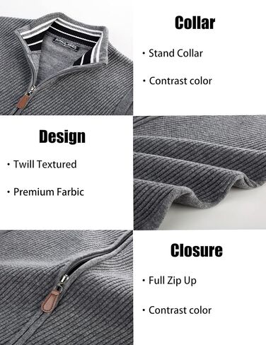 PJ PAUL JONES Men's Sweater Vests Slim Fit Twill Textured Full Zip Sleeveless Vests Casual Outwear in Saudi Arabia
