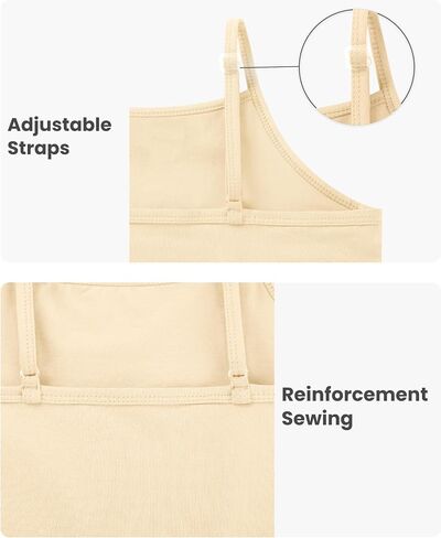 Auranso Girls Undershirts Toddler Cami Camisole Adjustable Straps Sleeveless Cotton Tank Tops for Girls in Saudi Arabia