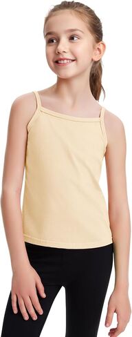 Auranso Girls Undershirts Toddler Cami Camisole Adjustable Straps Sleeveless Cotton Tank Tops for Girls in Saudi Arabia