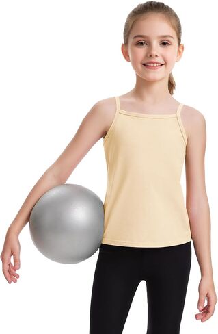 Auranso Girls Undershirts Toddler Cami Camisole Adjustable Straps Sleeveless Cotton Tank Tops for Girls in Saudi Arabia