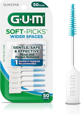 GUM لينة اللقطات مساحة واسعة، سهلة الاستخدام اللقطات الأسنان لصحة تنظيف الأسنان، مع حقيبة حمل مريحة، يختار طبيب الأسنان الموصى بها الأسنان، 100ct (3pk) in Saudi Arabia