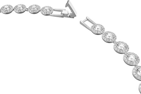 Swarovski Crystal Authentic Angelic All Around Set of Necklace, Bracelet and Earrings, White, Rhodium Finish- Women's Hypoallergenic Sparkling Jewelries - Nickel Free Crystal Jewelry Collection in Saudi Arabia