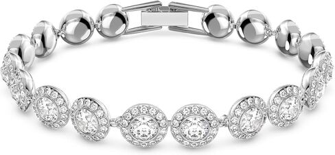 Swarovski Crystal Authentic Angelic All Around Set of Necklace, Bracelet and Earrings, White, Rhodium Finish- Women's Hypoallergenic Sparkling Jewelries - Nickel Free Crystal Jewelry Collection in Saudi Arabia