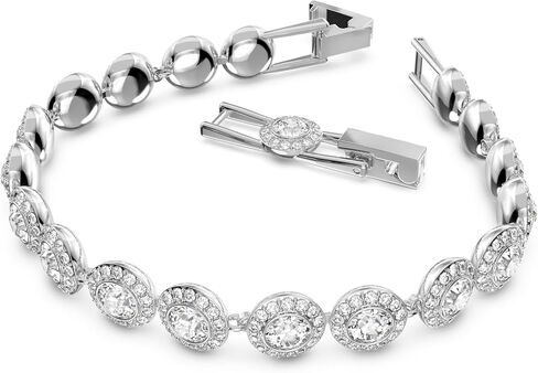 Swarovski Crystal Authentic Angelic All Around Set of Necklace, Bracelet and Earrings, White, Rhodium Finish- Women's Hypoallergenic Sparkling Jewelries - Nickel Free Crystal Jewelry Collection in Saudi Arabia