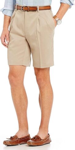 Roundtree & Yorke Big & Tall Pleated Washed Cotton 9" Inseam Shorts in Kuwait
