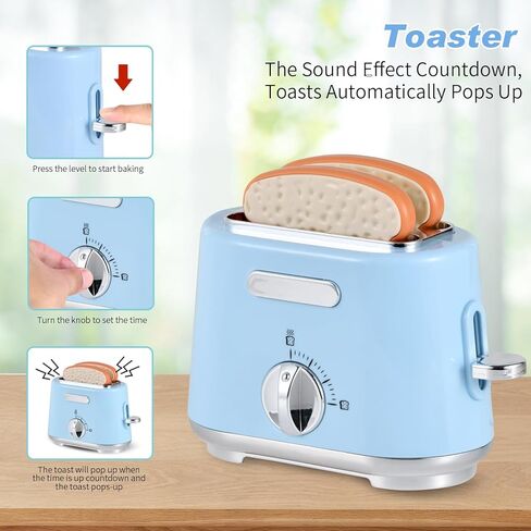 ألعاب أجهزة المطبخ ايه هوم، مجموعة ملحقات المطبخ للعب، ألعاب المطبخ التظاهري مع صانع القهوة، خلاط، محمصة مع أضواء وأصوات واقعية، مجموعة ألعاب مطبخ للأطفال للفتيات والأولاد من عمر 3 إلى 8 سنوات in Kuwait