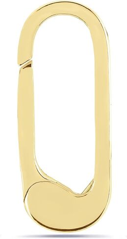 14K Real Solid Yellow Gold Charm Enhancer For Necklaces, Rectangular Charm Holder, Pendant Enhancer, Charm Clip, Connector Clasp Paperclip Chain Link Lock Connector in Kuwait
