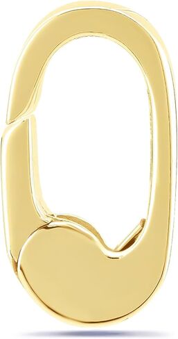 14K Real Solid Yellow Gold Charm Enhancer For Necklaces, Rectangular Charm Holder, Pendant Enhancer, Charm Clip, Connector Clasp Paperclip Chain Link Lock Connector in Kuwait