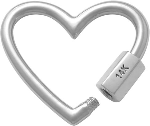14K REAL Solid Gold Heart Enhancer Connector - Durable Chain Enhancer for Multiple Charms - Thick Link - 1 Piece - Pendant Extender in Kuwait