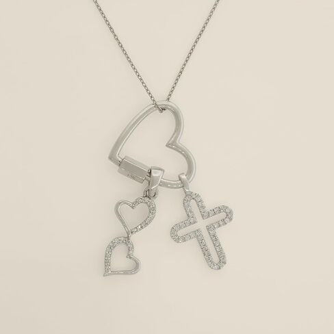 14K REAL Solid Gold Heart Enhancer Connector - Durable Chain Enhancer for Multiple Charms - Thick Link - 1 Piece - Pendant Extender in Kuwait