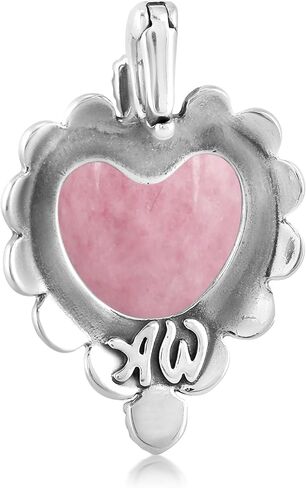 American West Jewelry Sterling Silver Genuine Gemstone Concha Heart Pendant Enhancer in Saudi Arabia