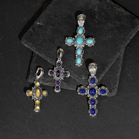 المجوهرات الغربية الأمريكية Gemstone Gemstone Sterling Silver Cross Enhancer in Saudi Arabia