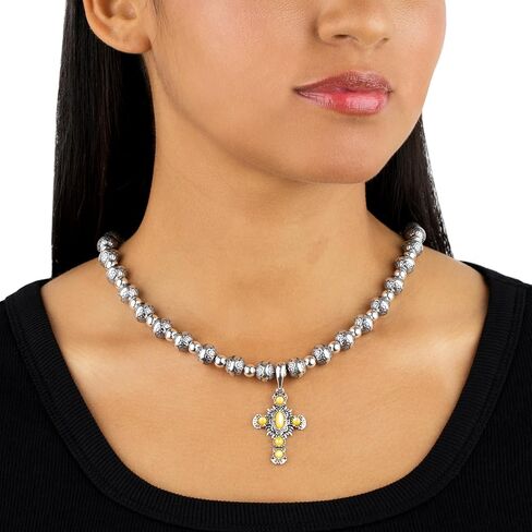 المجوهرات الغربية الأمريكية Gemstone Gemstone Sterling Silver Cross Enhancer in Saudi Arabia