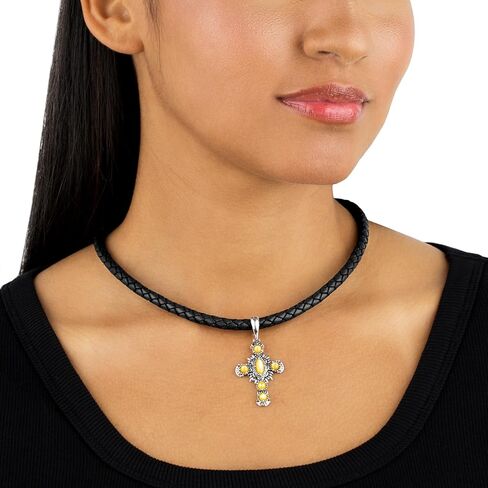 المجوهرات الغربية الأمريكية Gemstone Gemstone Sterling Silver Cross Enhancer in Saudi Arabia