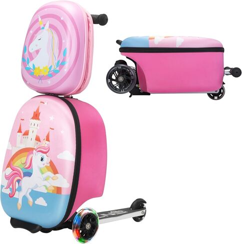 حقيبة Vlive Scooter ، Kid Carry on Luggage Scooter ، يركب الأطفال على الأمتعة للفتيات ، الأمتعة للأطفال (يونيكورن) in Saudi Arabia