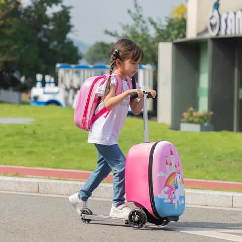 حقيبة Vlive Scooter ، Kid Carry on Luggage Scooter ، يركب الأطفال على الأمتعة للفتيات ، الأمتعة للأطفال (يونيكورن) in Saudi Arabia