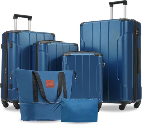 Merax Luggage مجموعة من 3 قطع من الصلبة مع عجلات سبينر حقيبة خفيفة الوزن مع حراس الزاوية (الأسود البني ، 20/24/28) in Kuwait