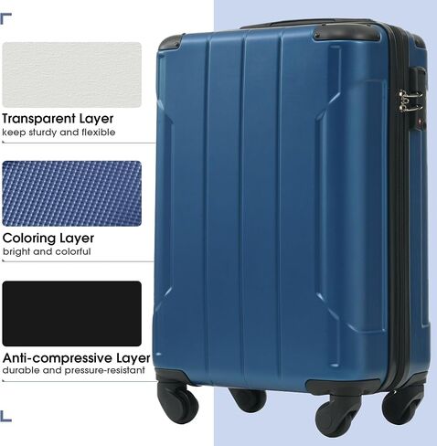 Merax Luggage مجموعة من 3 قطع من الصلبة مع عجلات سبينر حقيبة خفيفة الوزن مع حراس الزاوية (الأسود البني ، 20/24/28) in Kuwait