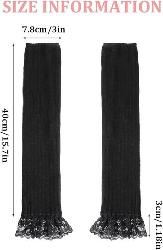 Arm Warmers for Long Sleeve Fingerless, Y2K Cool Girls Arm Covers, White Cute Harajuku Knitted Lace Arm Sleeve in Saudi Arabia
