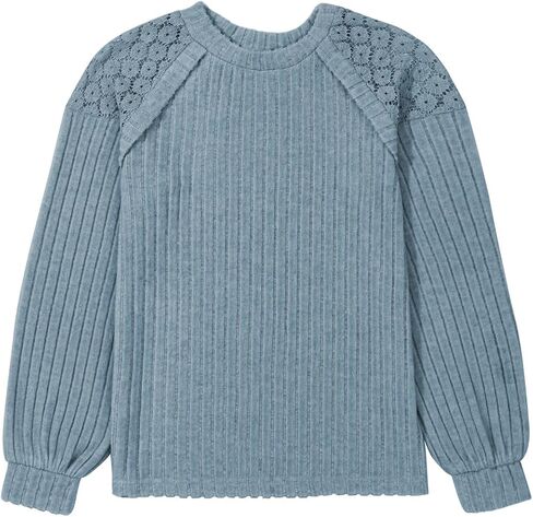 blibean Tween Girls Fall Shirts Long Sleeve Lace Tops Size 6-15 Years in Saudi Arabia