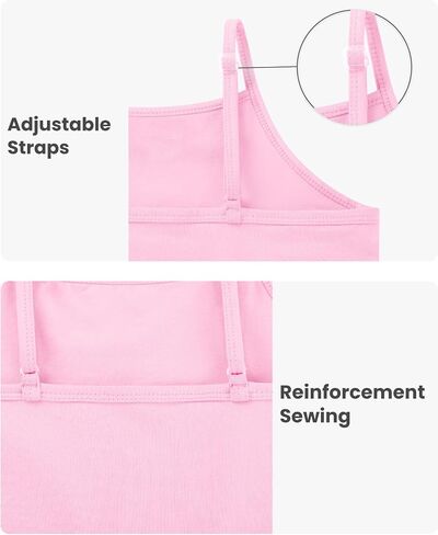 Auranso Girls Undershirts Toddler Cami Camisole Adjustable Straps Sleeveless Cotton Tank Tops for Girls in Saudi Arabia