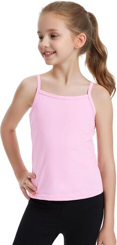Auranso Girls Undershirts Toddler Cami Camisole Adjustable Straps Sleeveless Cotton Tank Tops for Girls in Saudi Arabia