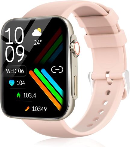 Smart Watch for Men Women (Answer/Make Call /1.96" Screen) Fitness Tracker IP68 Waterproof Activity Tracker Smartwatch for iOS Android (Black) (Pink) in Saudi Arabia