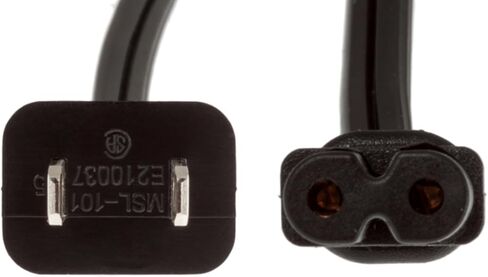 Universal AC Cord Replacement for PS5 Power Cord IEC320 C7 to NEMA 1-15P for PS4, Xbox Series X/S, LED LCD TV, Monitors, Sound Bars 18 AWG 2 Prong Connector-Lifetime Wty (3 ft) in Kuwait