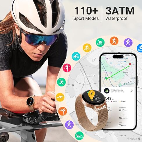 Fitpolo Smart Watch for Women ، 1.3 "AMOLED TOUCH SCREEDS TRACKER ، إجراء مكالمات/إجابة ، شاشة SPO2 معدل ضربات القلب ، IP68 مقاوم للماء ، تتبع نشاط النوم الذكي للهواتف Android iPhone (الأرجواني) in Kuwait