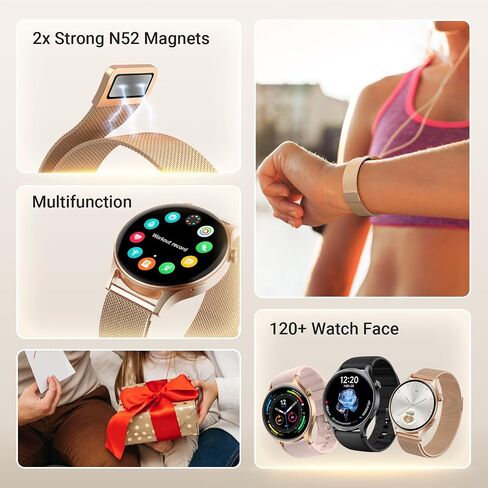 Fitpolo Smart Watch for Women ، 1.3 "AMOLED TOUCH SCREEDS TRACKER ، إجراء مكالمات/إجابة ، شاشة SPO2 معدل ضربات القلب ، IP68 مقاوم للماء ، تتبع نشاط النوم الذكي للهواتف Android iPhone (الأرجواني) in Kuwait