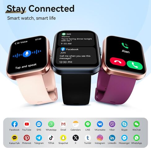 Smart Watches for Women Android & iPhone, Alexa Built-in, 1.8" Fitness Tracker with Answer/Make Calls, IP68 Waterproof Fitness Watch,Heart Rate, Sleep, SpO2 Monitor,Pedometer, Pink in Saudi Arabia