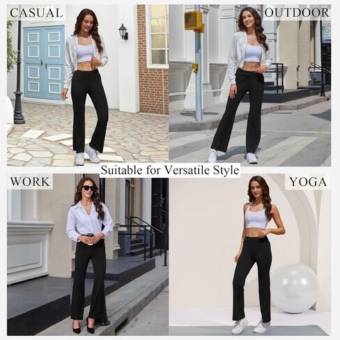 Womens High Waist Dress Work Pants Stretchy Casual Business Office Slacks Bootcut Flare Trousers in Saudi Arabia
