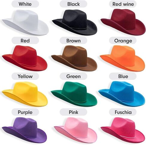 COLLECT PRESENT Plain Felt Cowboy & Cowgirl Hat for Men, Women, and Teens | Western Studded Cowboy Hat in Adult Sizes in Saudi Arabia