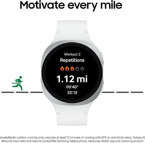 Samsung Galaxy Watch 8 (2025), Graphite, 40mm, Bluetooth Smartwatch | Cushion Design, Fitness Tracker, Sleep Coaching, Running Coach, Energy Score, Heart Rate Tracking [US Version, 2 Yr Warranty] in Kuwait