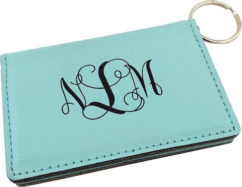 Monogram Keychain Wallet Wallet حامل فوكس جلد مخصص in Kuwait