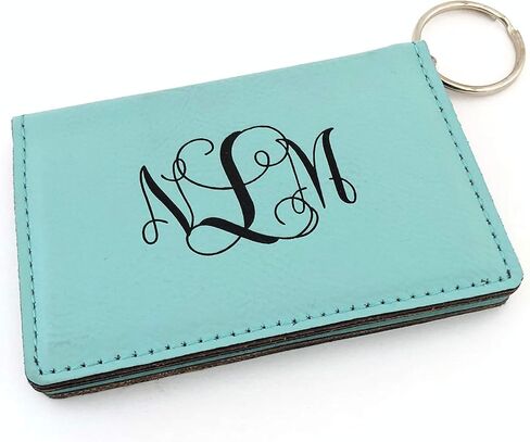 Monogram Keychain Wallet Wallet حامل فوكس جلد مخصص in Kuwait