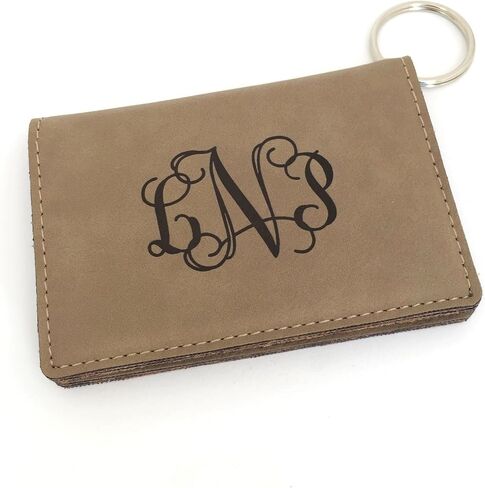 Monogram Keychain Wallet Wallet حامل فوكس جلد مخصص in Kuwait