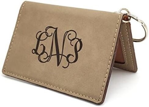 Monogram Keychain Wallet Wallet حامل فوكس جلد مخصص in Kuwait